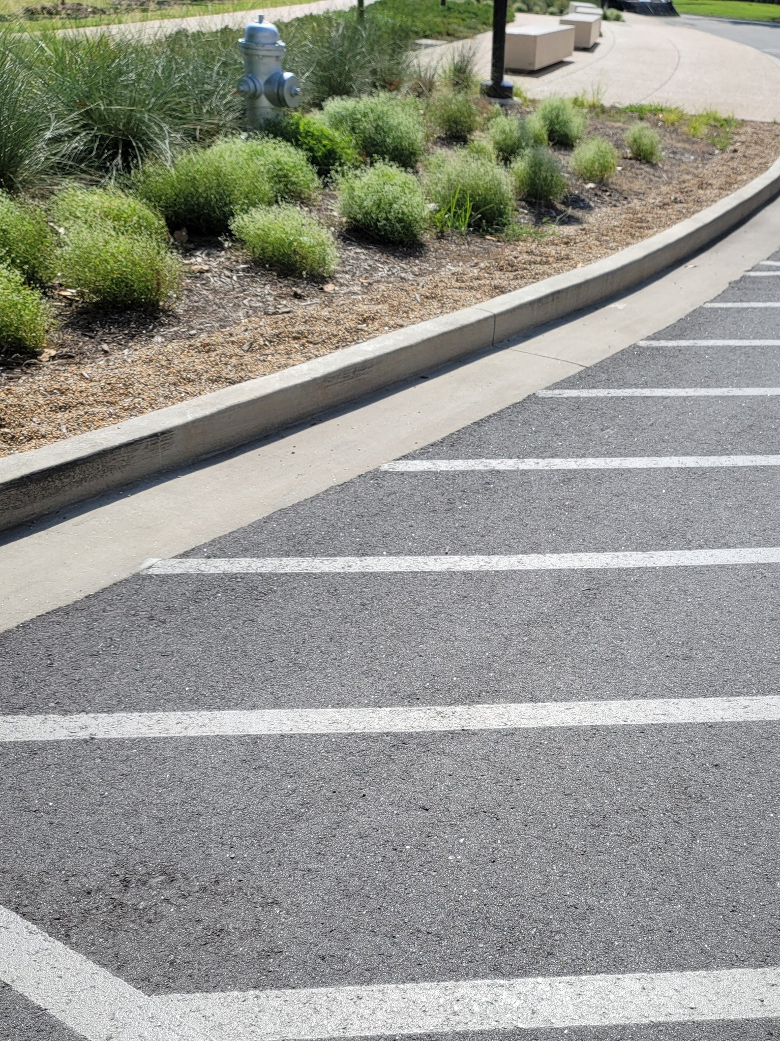 Art Museum parking lot completed striping - Arkansas