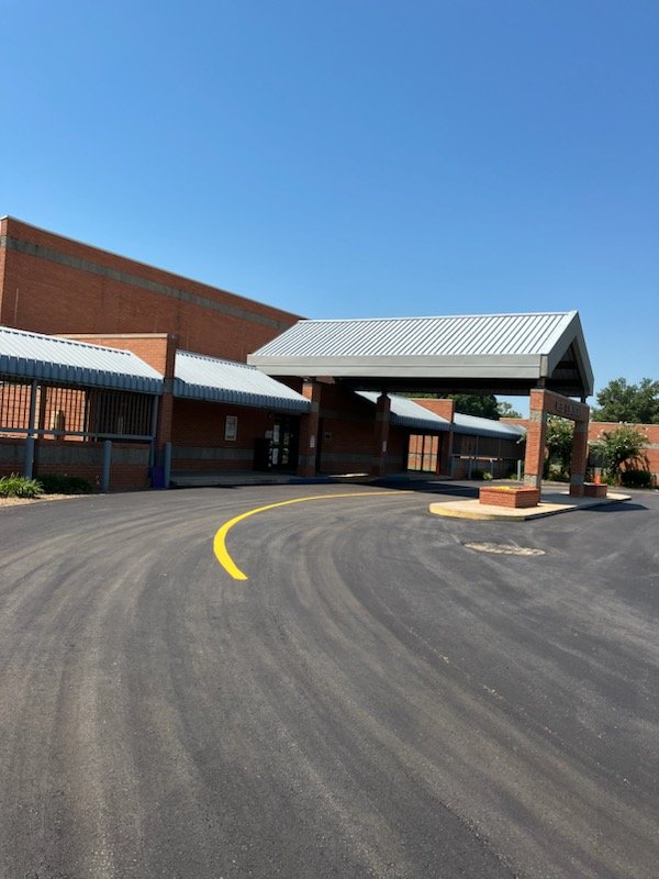 Completed parking lot line striping - Dumas AR