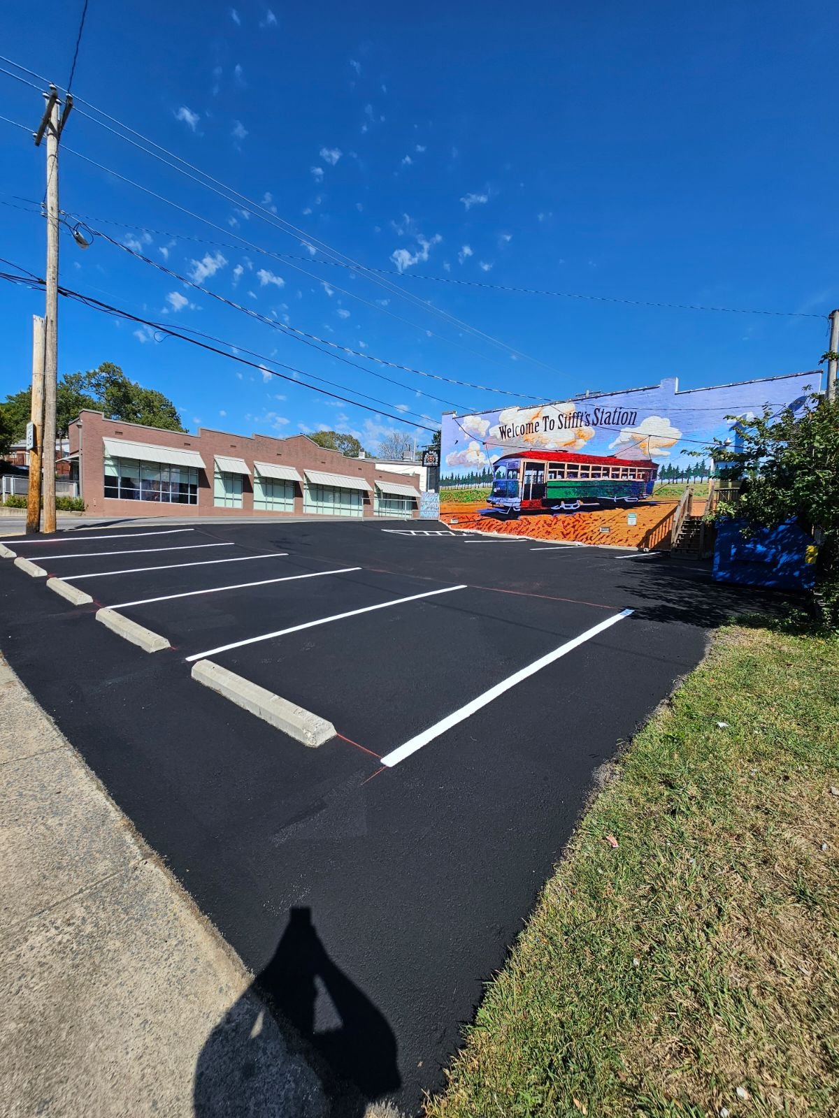 Completed parking lot striping and sealcoating - Little Rock AR