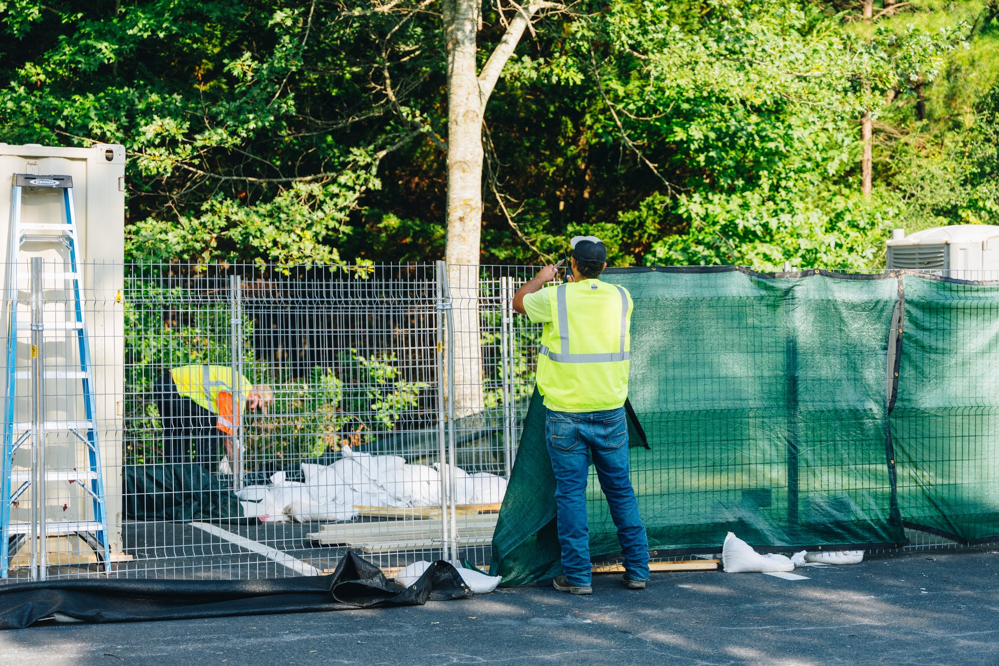 Professional temporary fence panel with privacy screen by AF&G LLC